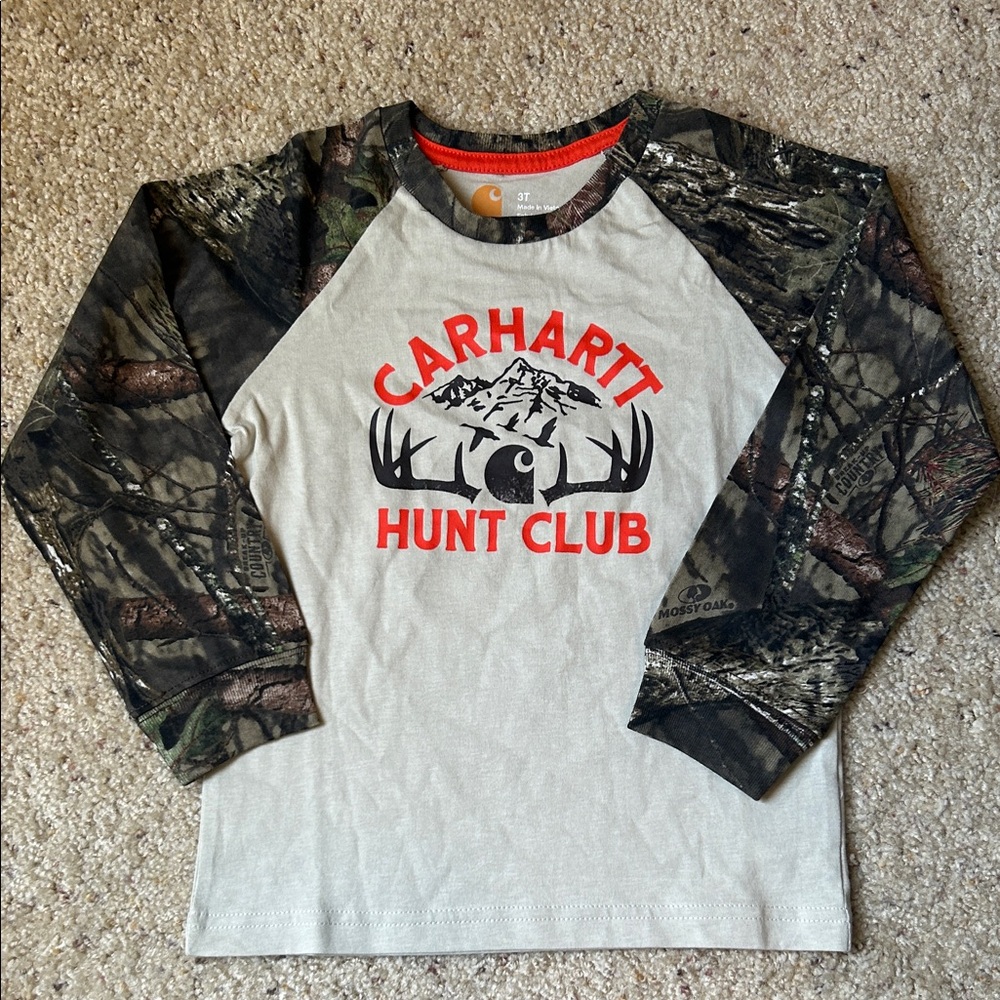 Carhartt Kids Camo and Beige Long Sleeve Tee